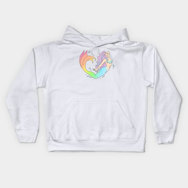 Mermaid rainbow feminist girly ariel tumblr ocean dolphin print Kids Hoodie by bigkidult